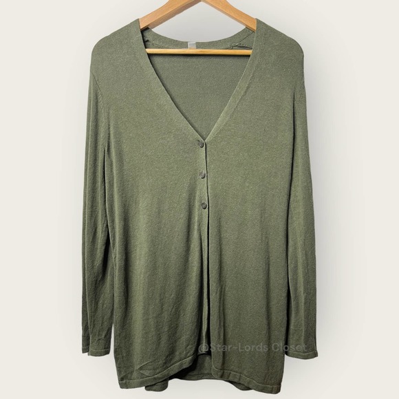 J. Jill | Sweaters | J Jill Linen Blend Cardigan Sweater Large Olive Green  Long Sleeve Lagenlook | Poshmark